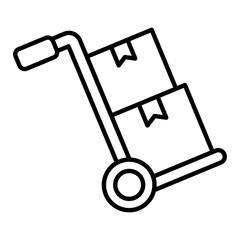 Parcel Trolley Outline Icon