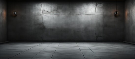 a black stucco wall in an empty room