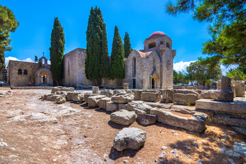 Monastery of Filerimos on Acropolis of Ialyssos, Rhodes island, Greece.