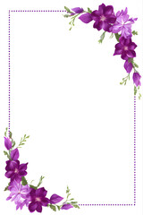 Purple Flower Border Frame Png Transparent Background