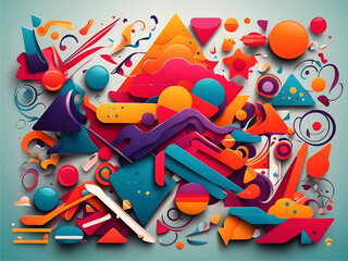 Vector colorful shapes pattern