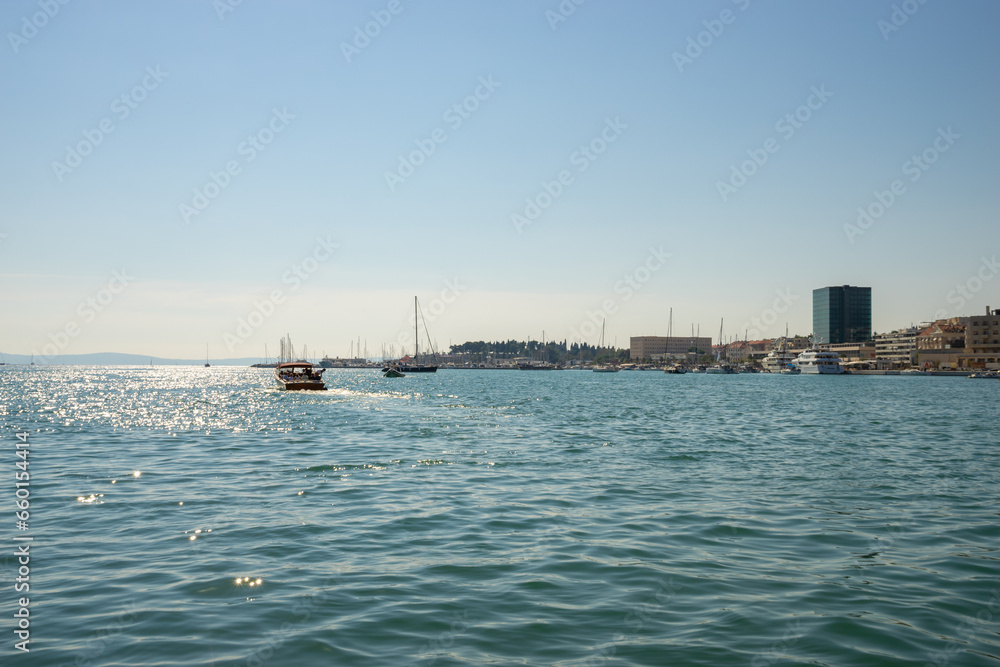 Wall mural split harbour with clear sky, croatia