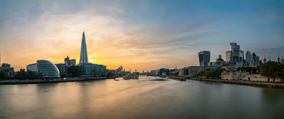 London Cityscape panorama at sunset