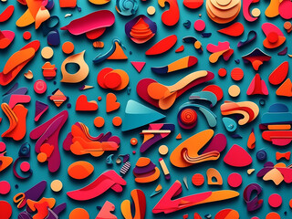 Naklejka premium Vector colorful shapes pattern