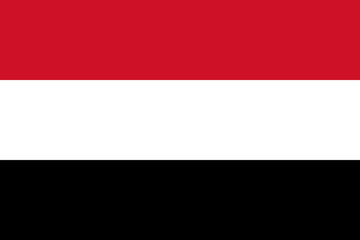 The official current flag of Republic of Yemen. State flag of Yemen. Illustration. - obrazy, fototapety, plakaty