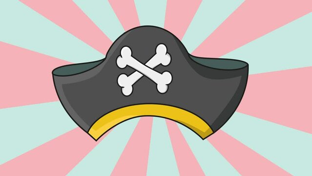 Animated pirate hat icon with rotating background