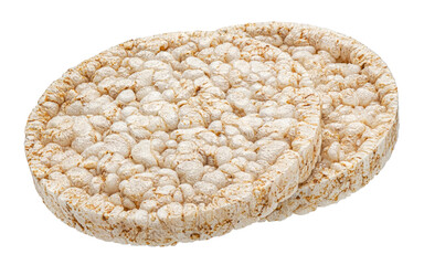 Puffed rice cakes isolated on white background