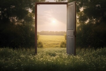 An open door showing the path to a new land.