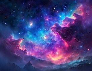 Colorful Galaxy Nebula Universe Astronomy