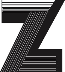 Line font, alphabet letter z