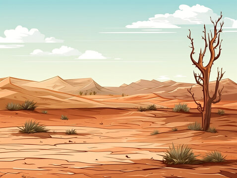 Arid plants and sand dunes create a mesmerizing desert landscape in image 00024 03 rl.