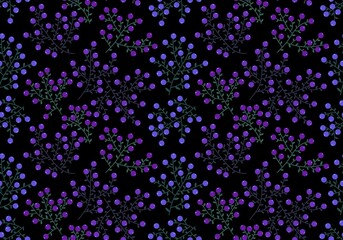 Autumn floral seamless berries pattern for wrapping paper and fabrics and kids clothes print and festive packaging