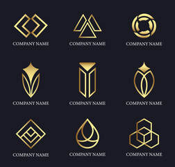 set of luxurious logo design