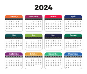 new year colorful calendar design