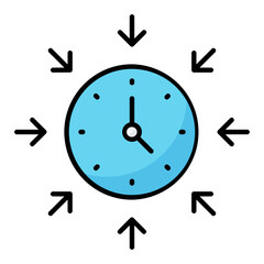 Use Of The Time Colored Outline Icon