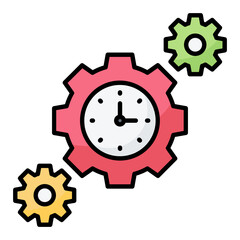 Time Management Colored Outline Icon