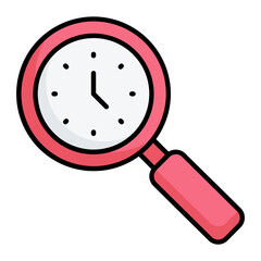 Time Search Colored Outline Icon