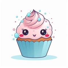Kawaii Cupcake Illustration