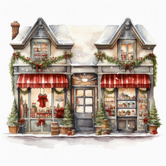 old house with christmas decorations