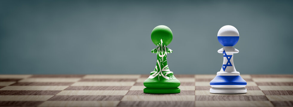 Hamas and Israel conflict. 3D illustration.