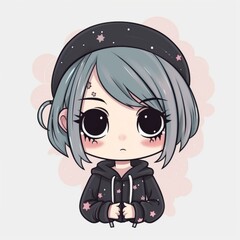 Fototapeta premium Kawaii Emo Illustration