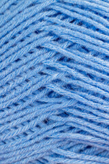woolen threads of blue color for knitting