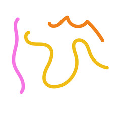 Obraz premium Pink yellow orange scribble squiggly lines vectors