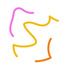 Pink yellow orange scribble squiggly lines vectors