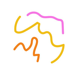 Pink yellow orange scribble squiggly lines vectors