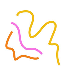 Fototapeta premium Pink yellow orange scribble squiggly lines vectors