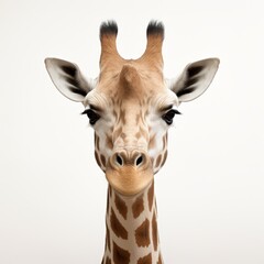 giraffe head on white background