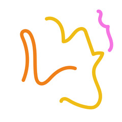 Pink yellow orange scribble squiggly lines vectors