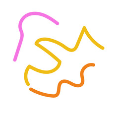 Pink yellow orange scribble squiggly lines vectors