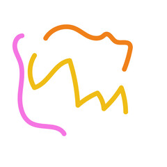 Pink yellow orange scribble squiggly lines vectors