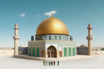 Obraz premium dome of the rock mosque in the day
