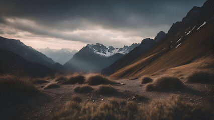 Mountain landscape in Cordillera Huayhuash. Peru - obrazy, fototapety, plakaty