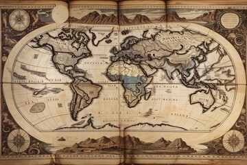 Obraz premium ancient map of the world