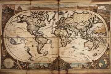 ancient map of the world photo