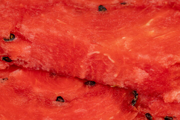 cut into pieces red ripe and juicy watermelon