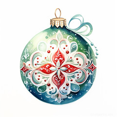 Fototapeta premium Christmas bauble isolated on a white background (generative ai)