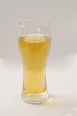 Sinlge Pilsner Glass with Pale Ale on White with Room for Text