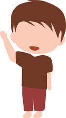 Faceless Cute Boy Illustration