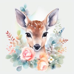 Fototapeta premium Deer Nursery Illustration