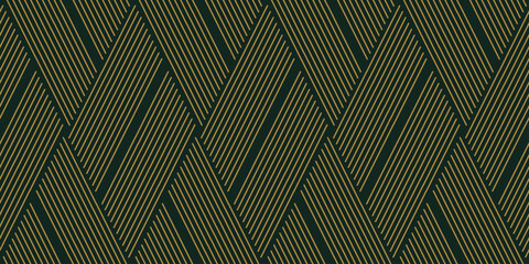 Gold and green seamless pattern geometric luxury background. Vector illustration