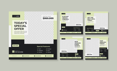 Elegant and minimalist real estate social media post template