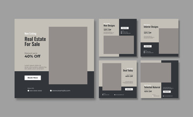 Real estate for sale social media post template