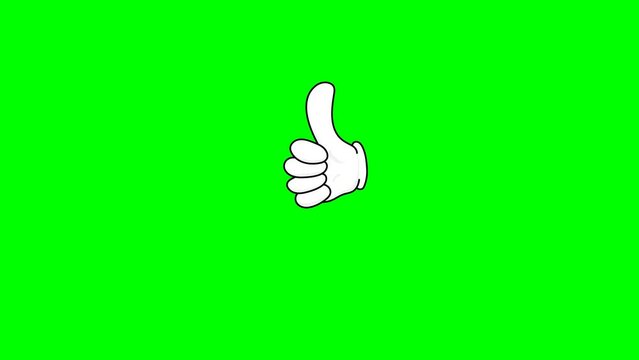 animated hand symbol with a green screen background