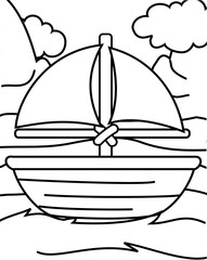 Yacht coloring page for kids