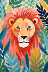 illustration of lion head