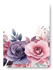 Hand drawn floral pink begonia wedding invitation card set